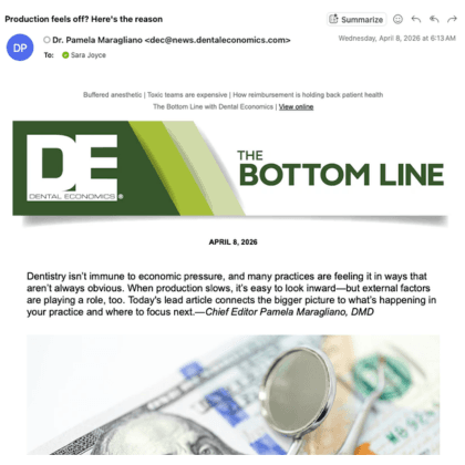 Screenshot of The Bottom Line newsletter